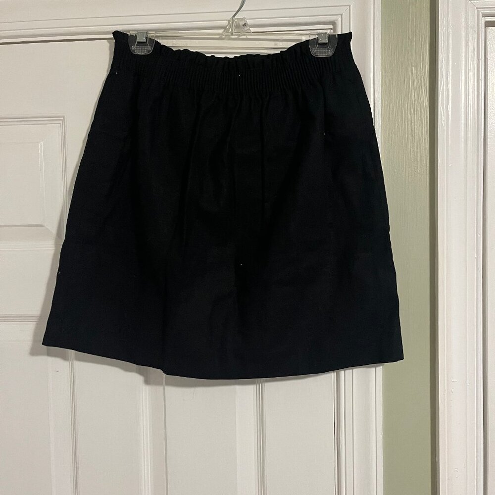 J.Crew Black Linen/Cotton Novelty City Skirt NWT size 6
